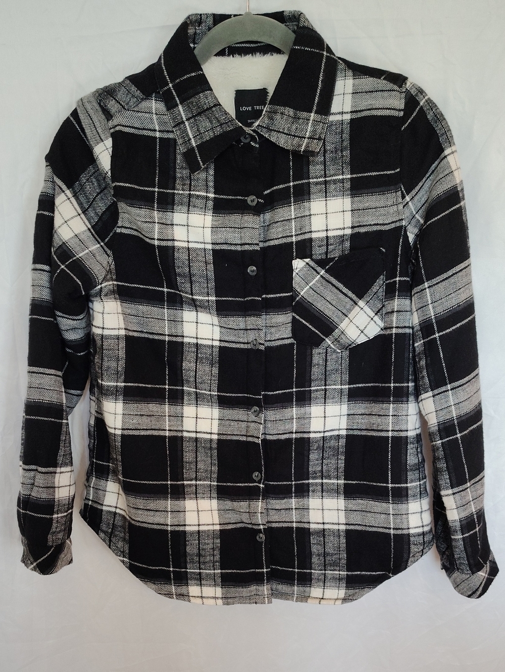 Love Tree Black & White Plaid  Shacket